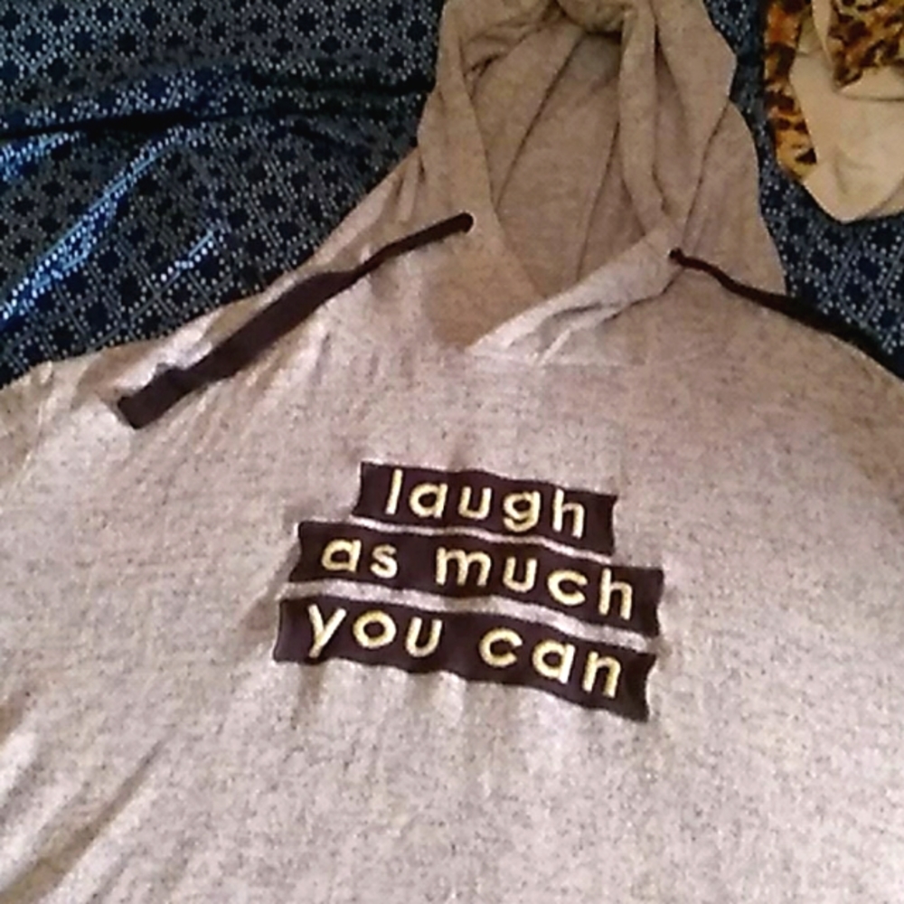 A grey and black thin hoodie